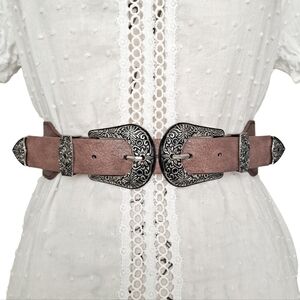 Brown Double Buckle Belt